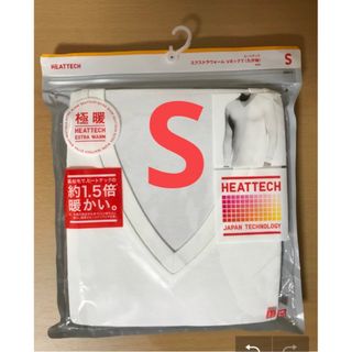 ユニクロ(UNIQLO)のユニクロ　極暖　エクストラウォーム ヒートテック Vネック　Sサイズ　ホワイト(Tシャツ/カットソー(七分/長袖))