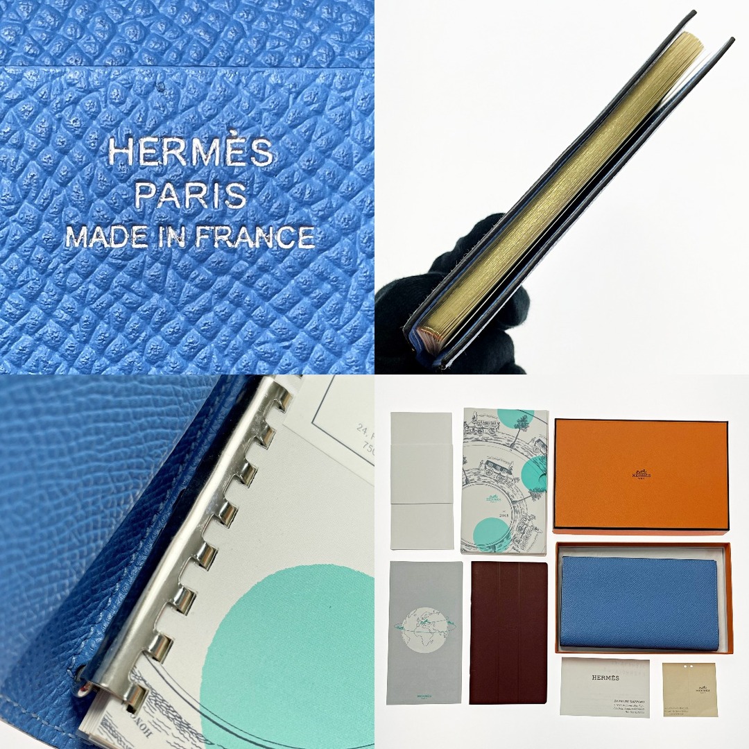 Hermes - HERMES エルメス アジェンダ T刻印 ブルー系 手帳カバー