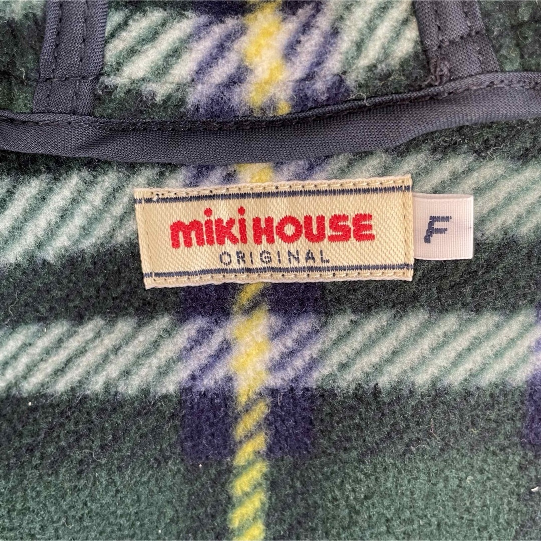 mikihouse(ミキハウス)の美品　MIKIHOUSE ミキハウス　ポンチョ　マント　ネイビー キッズ/ベビー/マタニティのベビー服(~85cm)(ジャケット/コート)の商品写真