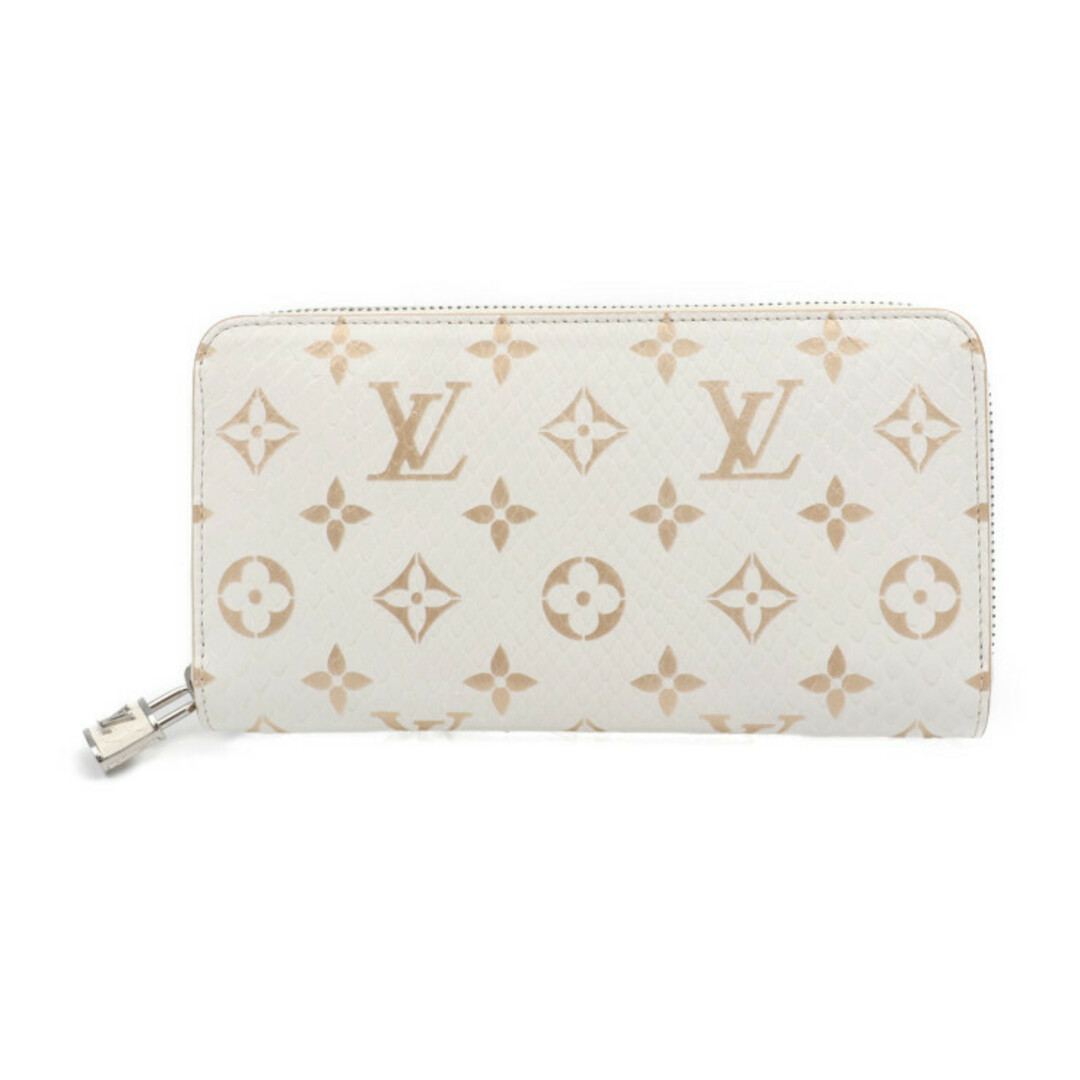 LOUIS VUITTON ルイ ヴィトン モノグラム ジッピーウォレット 長財布 N97773 パイソン   ラテ シルバー金具  ラウンドファスナー エキゾチックレザー ビトン 【本物保証】状態コンディション外側