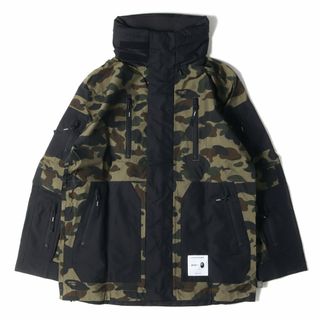 ダブルタップス(W)taps)の新品 WTAPS ダブルタップス ジャケット サイズ:M 17AW A BATHING APE アベイシングエイプ フード付き 猿迷彩 ナイロン シェルパ ジャケット SHERPA グリーンカモ アウター ブルゾン コート コラボ【メンズ】(その他)