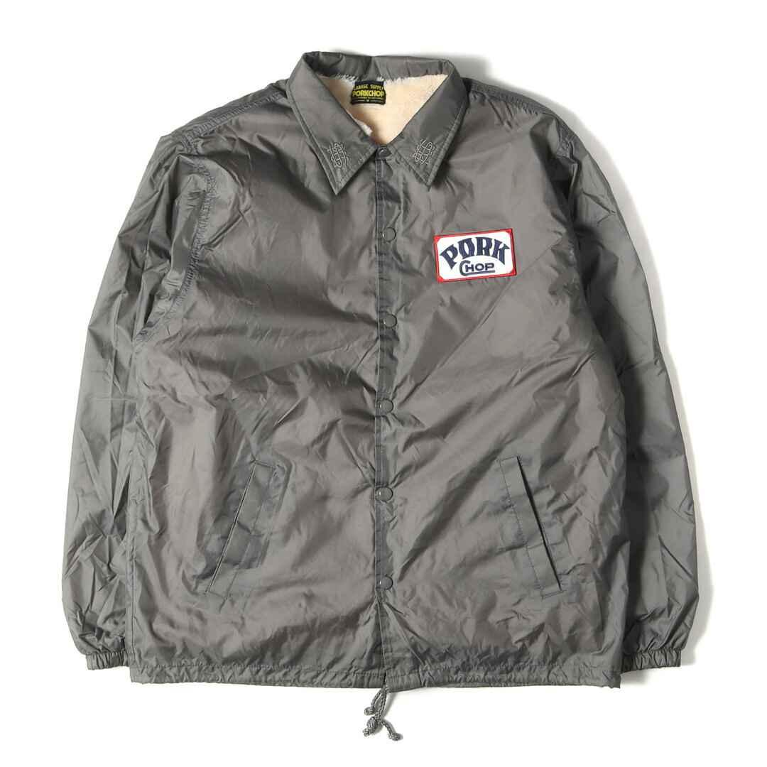 PORKCHOP GARAGE SUPPLY ポークチョップガレージサプライ ジャケット サイズ:M 19AW 裏ボア ナイロン コーチジャケット BOA COACH JKT グレー アウター ブルゾン【メンズ】ジャケット/アウター