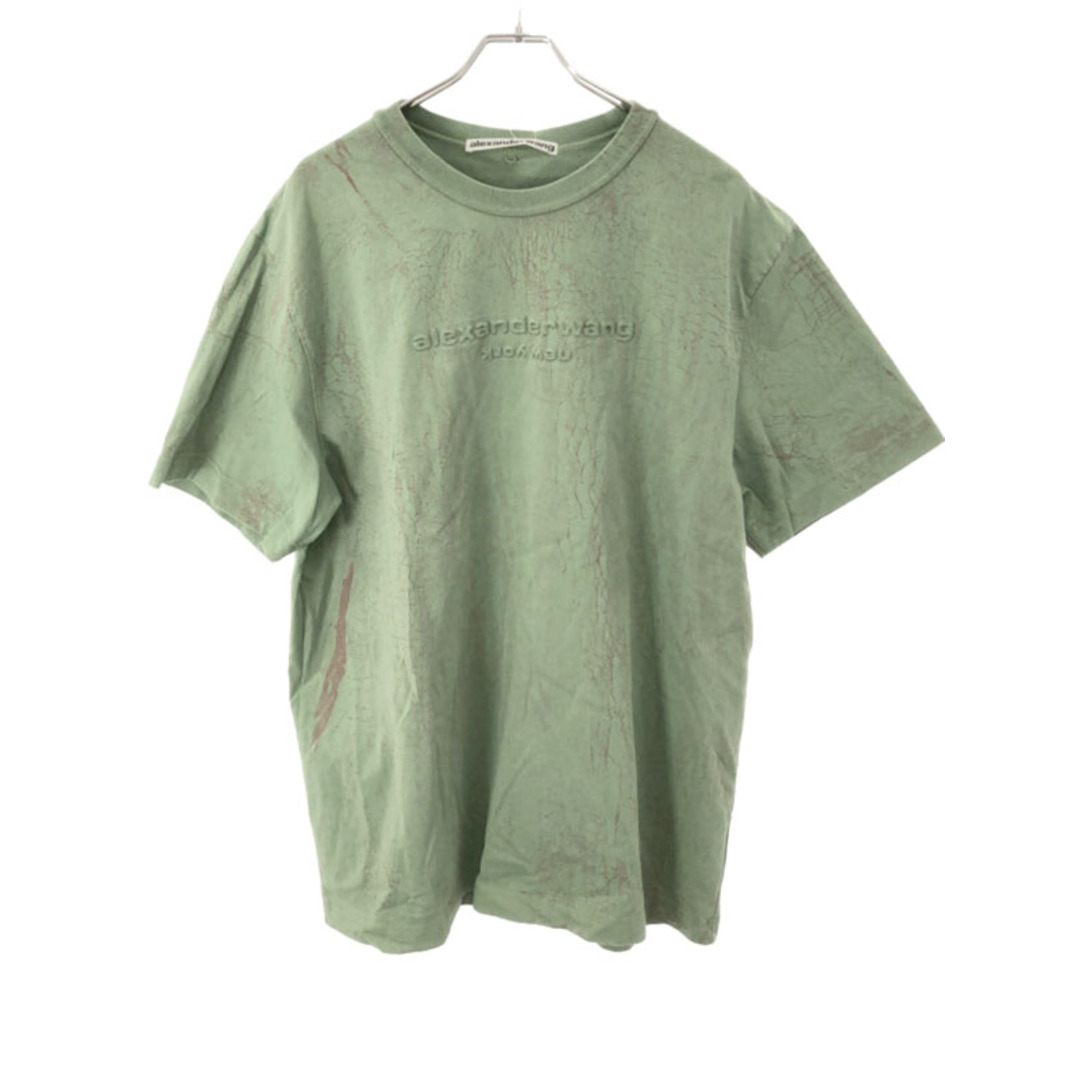 Alexander Wang(アレキサンダーワン)のALEXANDER WANG アレキサンダーワン 23SS PLASTER DYED S/S T EMBOSS LOGO ウォッシュ加工エンボスロゴTシャツ グリーン XL UCC2231622 メンズのトップス(Tシャツ/カットソー(半袖/袖なし))の商品写真