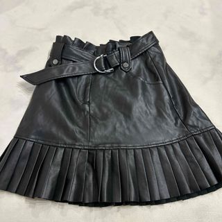 ザラ(ZARA)のZARA 合革プリーツスカート　黒　ゴスロリ　H3 ゴシック　H3(ミニスカート)