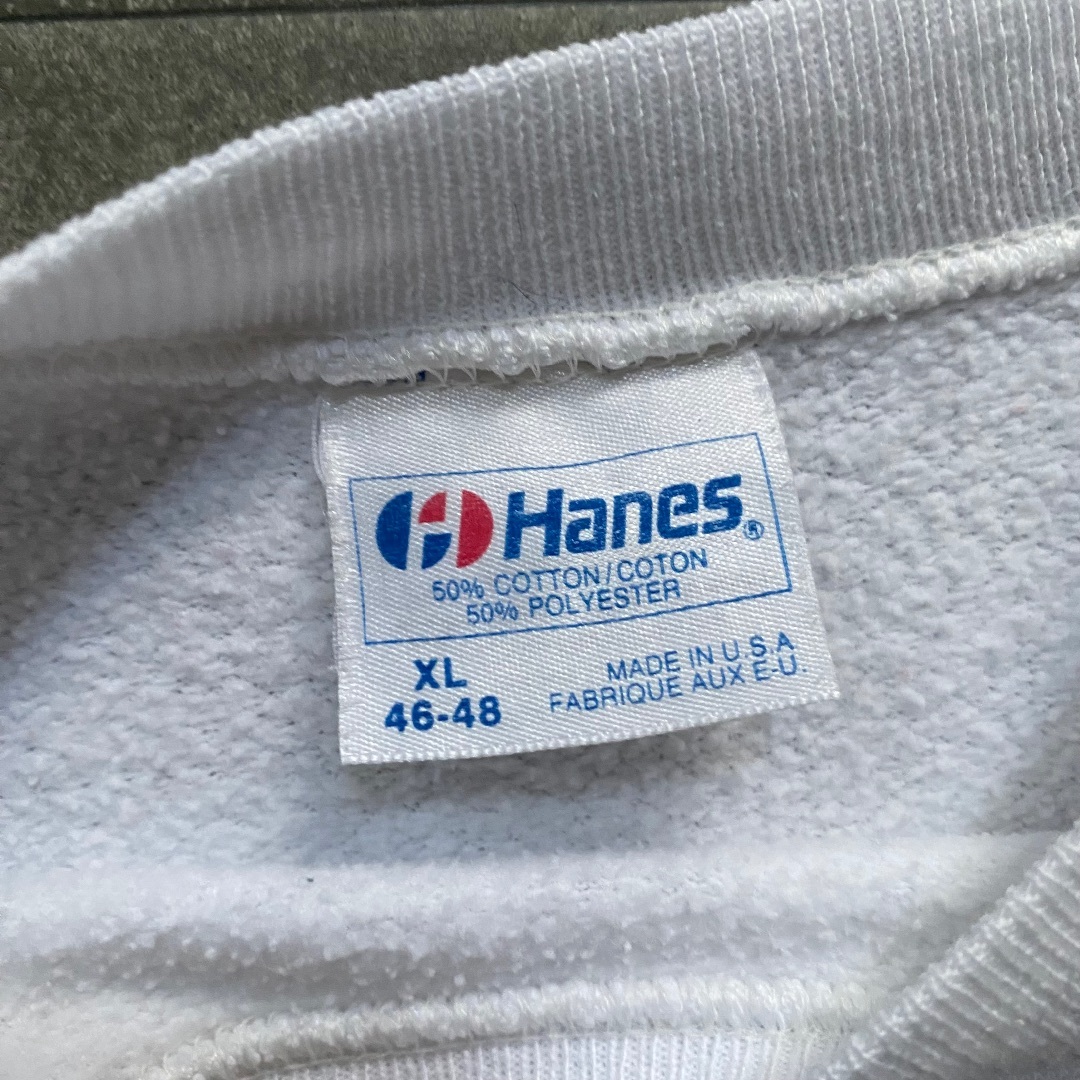 Hanes(ヘインズ)の80s hanes ヘインズ スウェット USA製 XL ホワイト アニマル メンズのトップス(スウェット)の商品写真