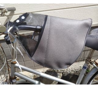 自転車用品　電動アシスト/一般自転車用ハンドルカバー　あったかボア付き【グレー】(その他)