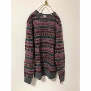 ユニクロ(UNIQLO)のお値下げ【新品】ユニクロ ラム　ニット　クルーネック　セーター　レトロ　 XL(ニット/セーター)