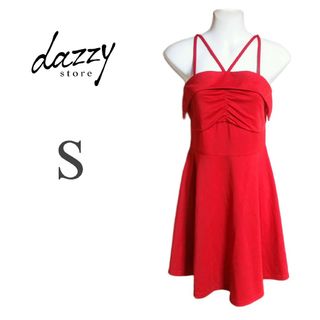 デイジーストア(dazzy store)の胸元シャーリング フレア ミニドレス キャバドレス(ミニドレス)