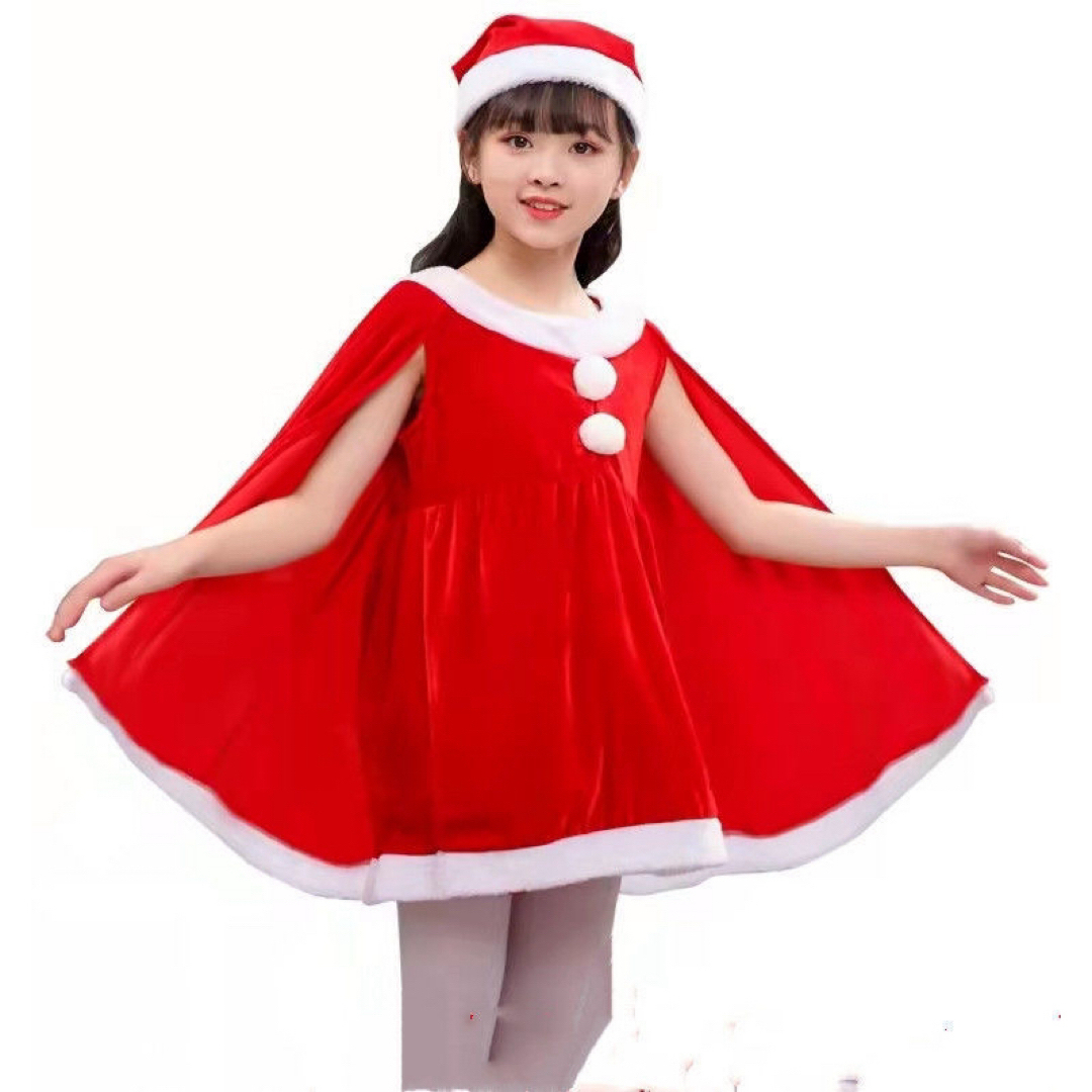 140サイズ コスチューム 女の子キッズ サンタ 衣装 コスプレ クリスマス  エンタメ/ホビーのコスプレ(衣装一式)の商品写真