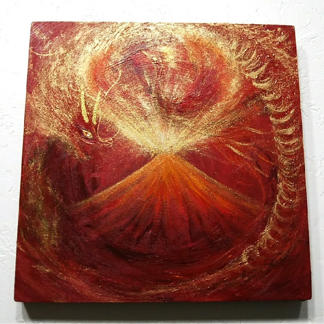 風水開運絵画*皇后鳳凰と金龍円舞~朱光クロス赤富士〜 風水開運絵画*皇后鳳凰と金龍円舞~朱光クロス赤富士〜