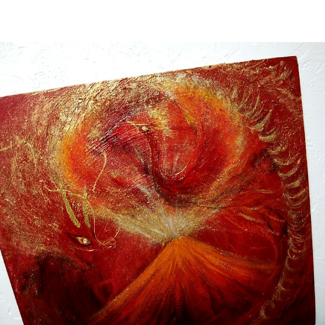 風水開運絵画*皇后鳳凰と金龍円舞~朱光クロス赤富士〜全体金運 風水開運絵画*皇后鳳凰と金龍円舞~朱光クロス赤富士〜全体金運