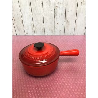 ルクルーゼ(LE CREUSET)のルクルーゼ 片手鍋 1点 レッド系 18cm ソースパン 中古現状品(鍋/フライパン)