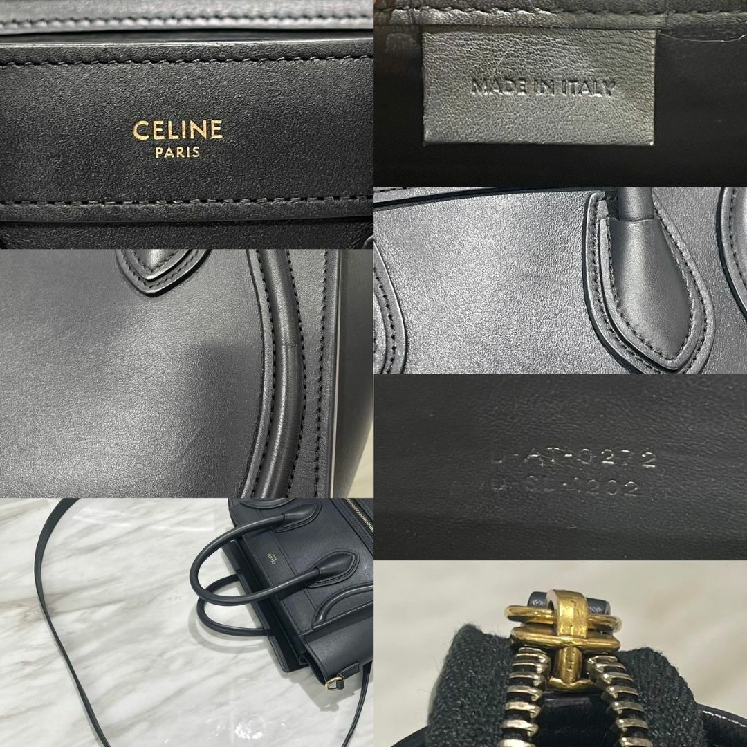 celine(セリーヌ)の美品★　セリーヌ　ラゲージ　ナノ　黒　2way　ハンドバッグ　レザー　2022年 レディースのバッグ(ハンドバッグ)の商品写真