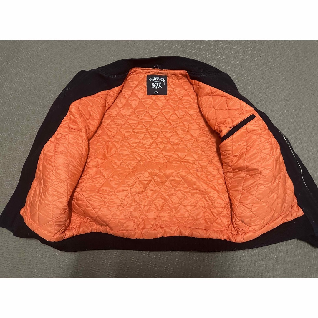 STUSSY - 00s USA製 OLD STUSSY ウール MA-1 L スカルワッペンの STUSSY - 00s USA製 OLD STUSSY ウール MA-1 L スカルワッペンの