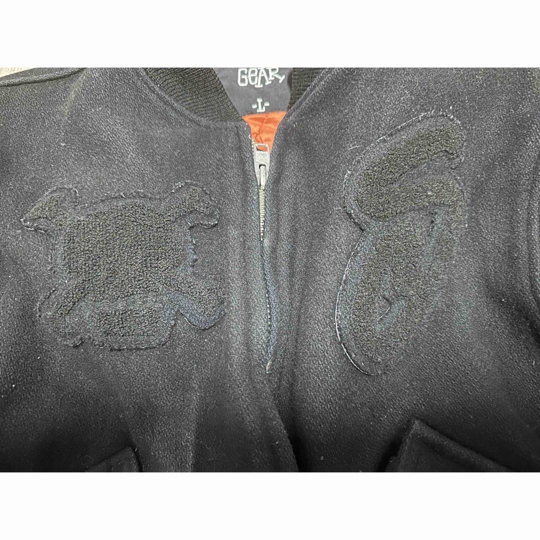 STUSSY - 00s USA製 OLD STUSSY ウール MA-1 L スカルワッペンの STUSSY - 00s USA製 OLD STUSSY ウール MA-1 L スカルワッペンの