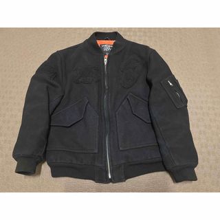 ステューシー(STUSSY)の00s USA製 OLD STUSSY ウール MA-1 L スカルワッペン(ブルゾン)