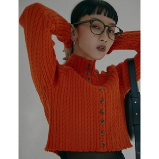 アメリヴィンテージ(Ameri VINTAGE)の2WAY MINI CABLE KNIT CARDIGAN(カーディガン)