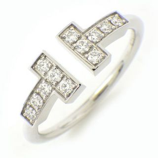 ティファニー(Tiffany & Co.)のティファニー Tiffany & Co. リング Tワイヤー 60147238 ダイヤモンド 0.13ct K18WG 9号 【中古】(リング(指輪))