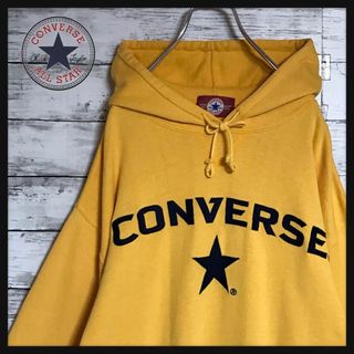 コンバース(CONVERSE)の【ヴィンテージ】コンバース 刺繍ロゴ入りパーカー　イエロー　人気　A812(パーカー)