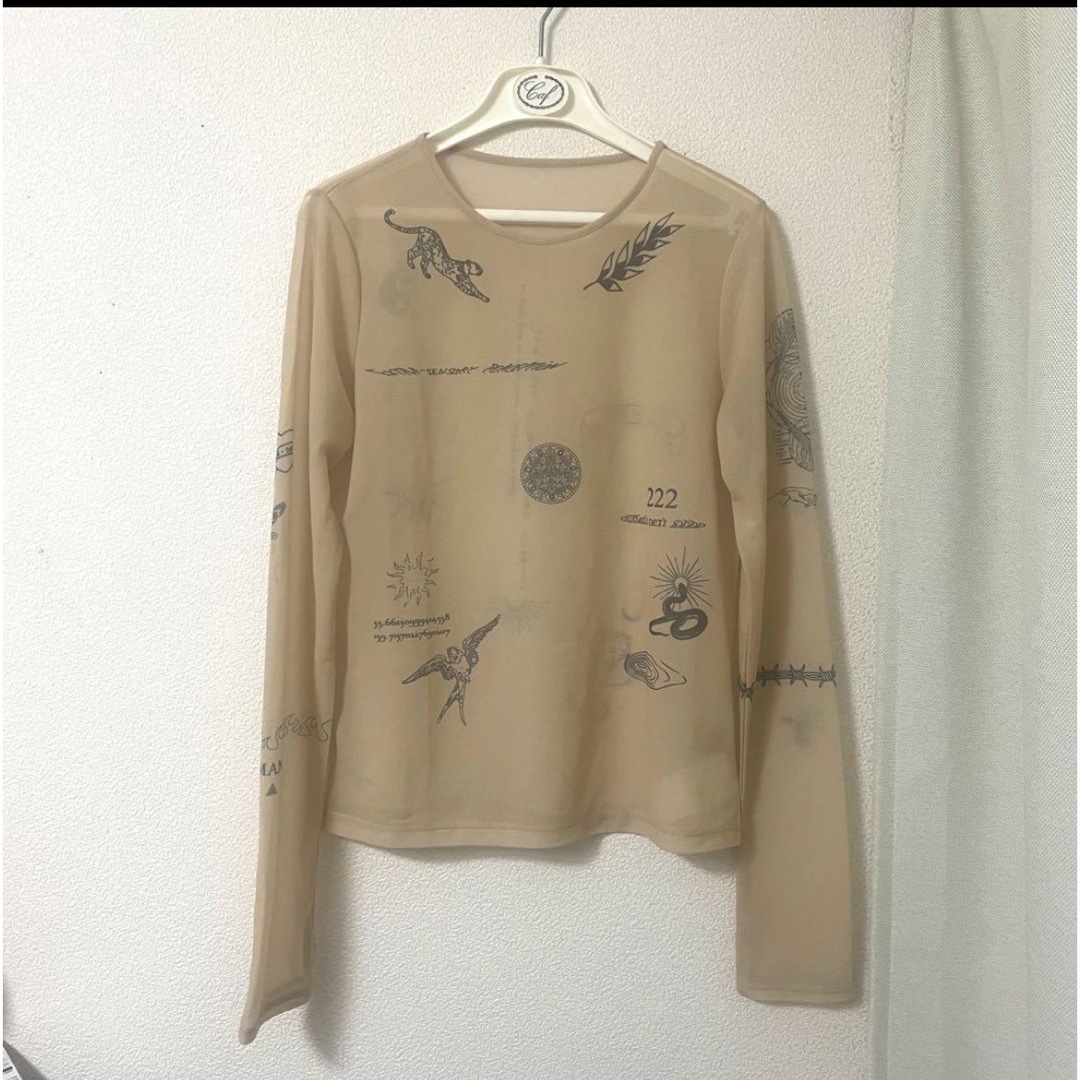 TATOOプリントシアーTOP MAISON SPECIAL メゾンスペシャル TATOOプリントシアーTOP MAISON SPECIAL メゾンスペシャル