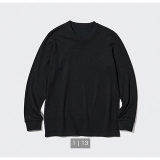 ユニクロ(UNIQLO)のユニクロ ヒートテック 超極暖 クルーネックT 黒 メンズXS(その他)