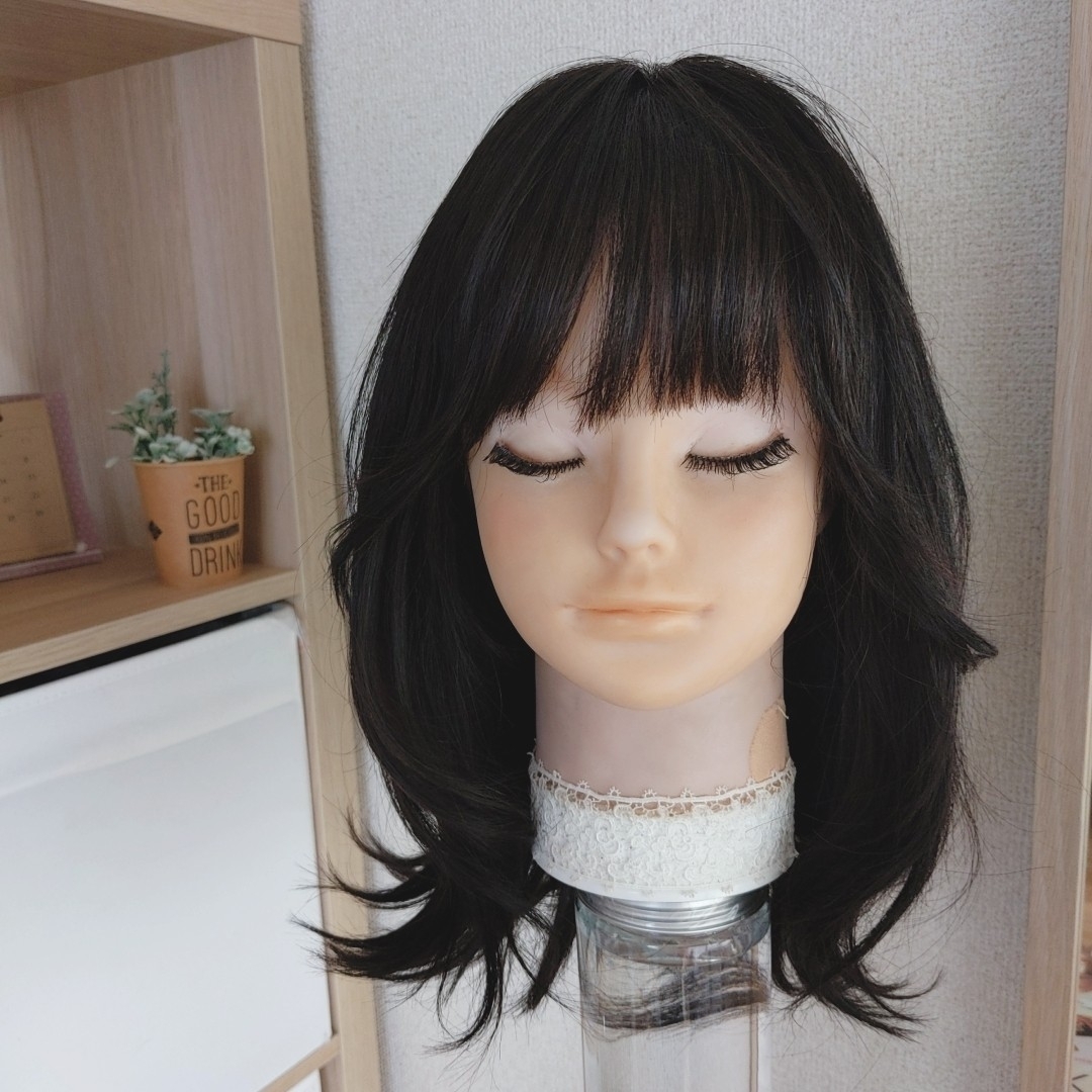 りえりん様専用 サラサラ人毛100% レイヤー ナチュラルブラック