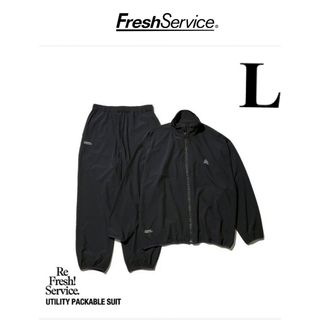 freshservice UTILITY PACKABLE SUIT ブラックL(ナイロンジャケット)