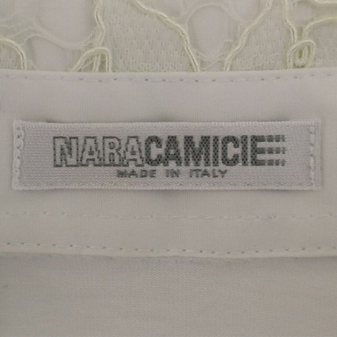 NARACAMICIE(ナラカミーチェ)のナラカミーチェ イタリア製 レース 長袖 レギュラーカラー シャツ 1 ホワイト NARACAMICIE レディース 古着 【231213】 レディースのトップス(シャツ/ブラウス(長袖/七分))の商品写真