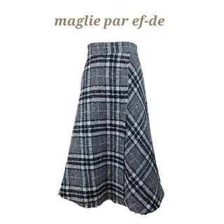 マーリエパーエフデ(Maglie par ef-de)の美品 maglie par ef-de ラップ風ツイードスカート(ひざ丈スカート)