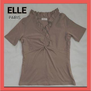 エル(ELLE)の【美品】ELLE Tシャッツ　カットソー トップス 半袖シャッツ 綿100%(Tシャツ(半袖/袖なし))