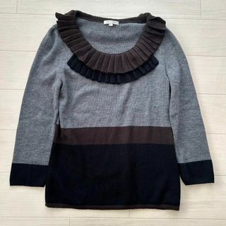 トゥービーシック(TO BE CHIC)のトゥービーシック フリル 薄手 ニット サイズ3 美品(ニット/セーター)