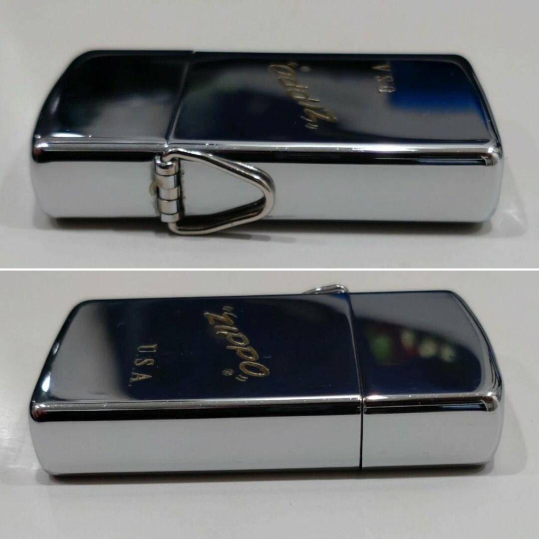 ZIPPO(ジッポー)のzippo オイルライター スリム チェーン 三角カン付 メンズのファッション小物(タバコグッズ)の商品写真