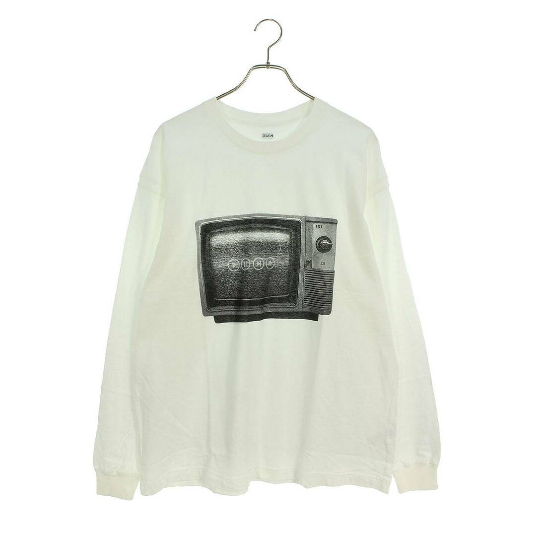 Tシャツ/カットソー(七分/長袖)シークエル  22AW  SQ-22AW-LT-01 フロントプリント長袖カットソー メンズ L