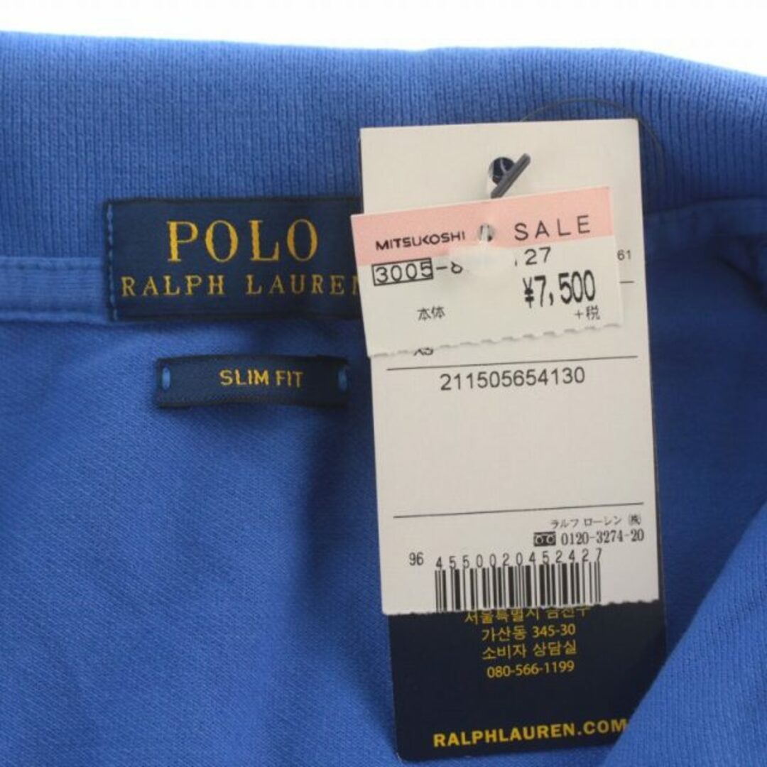 POLO RALPH LAUREN(ポロラルフローレン)のポロ ラルフローレン スリムフィットポロシャツ XS 青 タグ付き レディースのトップス(ポロシャツ)の商品写真