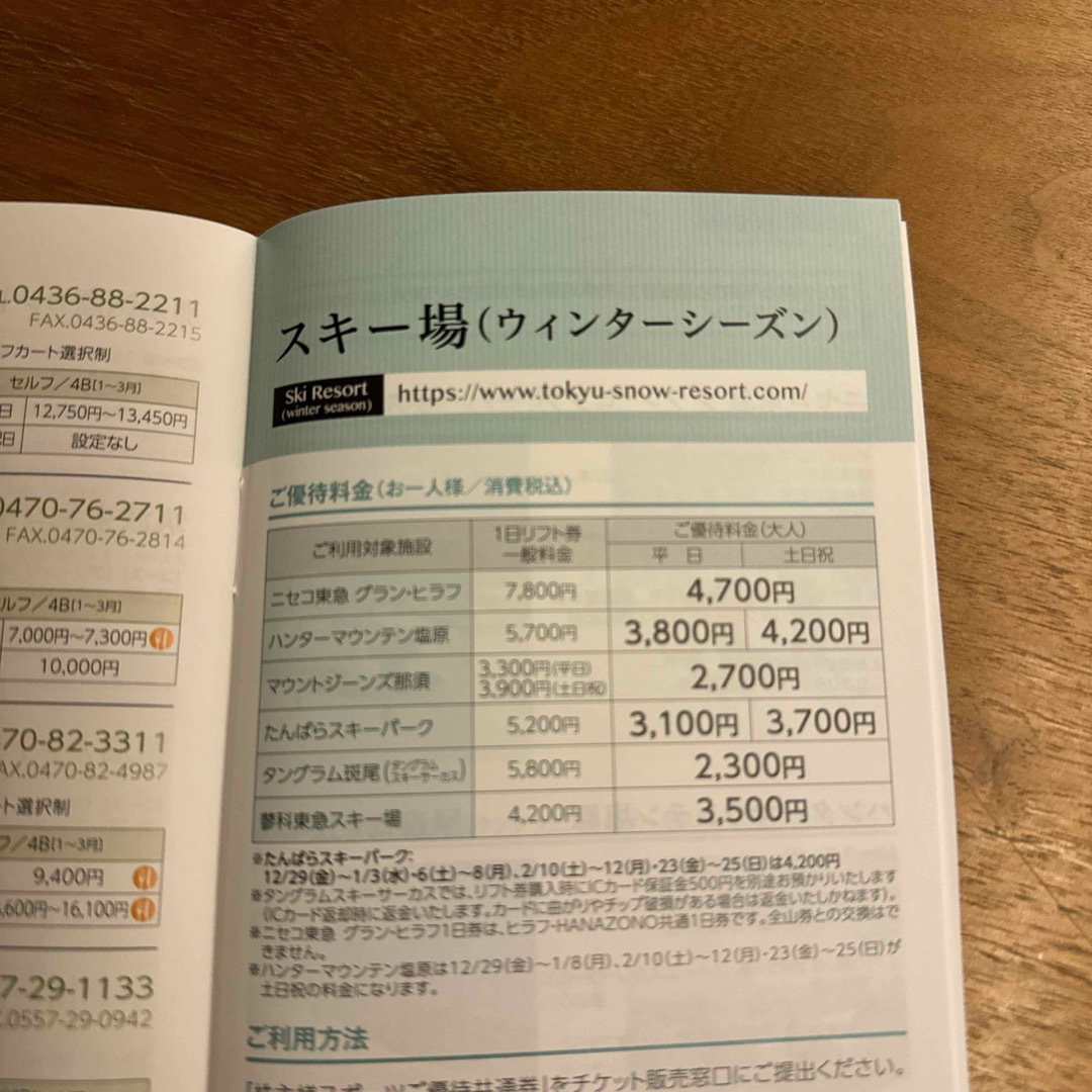 ニセコヒラフスキー場割引券ほか 東急不動産 株主優待 チケットの施設利用券(スキー場)の商品写真