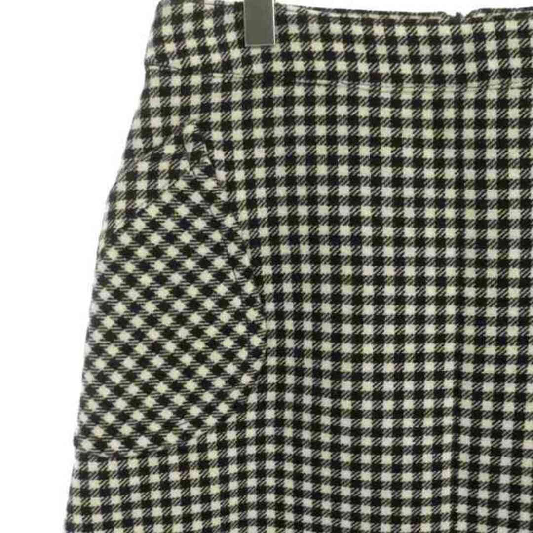Max & Co.(マックスアンドコー)のマックス&コー スカート 膝丈 台形 チェック ウール混 10 黒 オフホワイト レディースのスカート(ひざ丈スカート)の商品写真