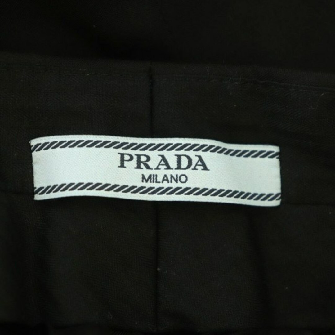 PRADA(プラダ)のプラダ PRADA タックスラックスパンツ テーパード ジッパーフライ 38 黒 メンズのパンツ(スラックス)の商品写真