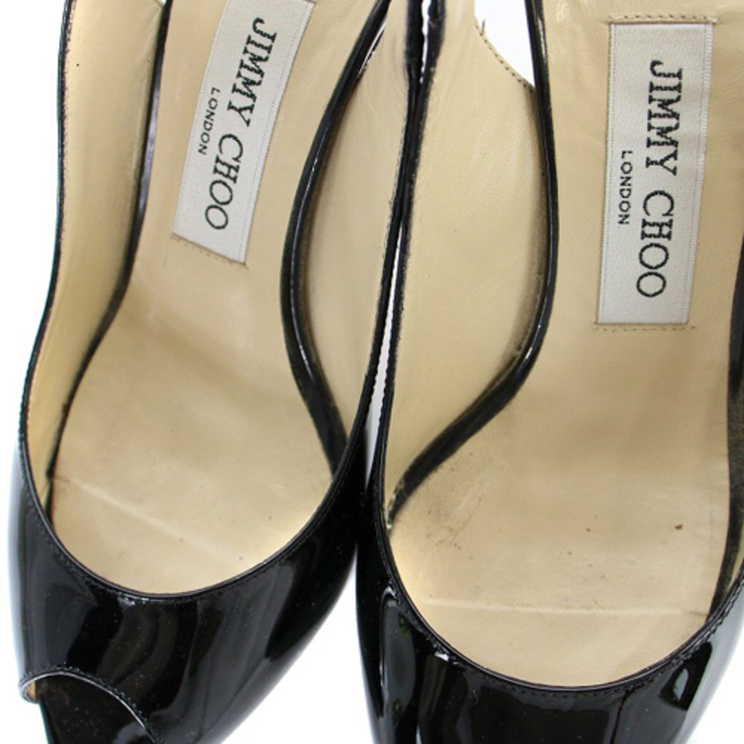 JIMMY CHOO(ジミーチュウ)のジミーチュウ パテントレザー サンダル パンプス 36 23cm 黒 レディースの靴/シューズ(サンダル)の商品写真
