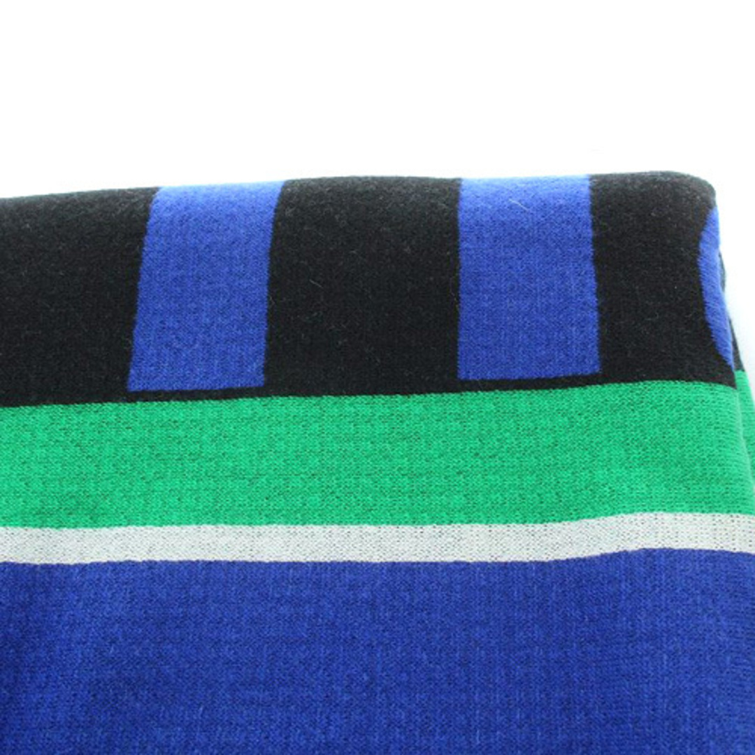 ミュベール ロゴマフラー ストール 総柄 青 ブルー 緑 レディースのファッション小物(ストール/パシュミナ)の商品写真
