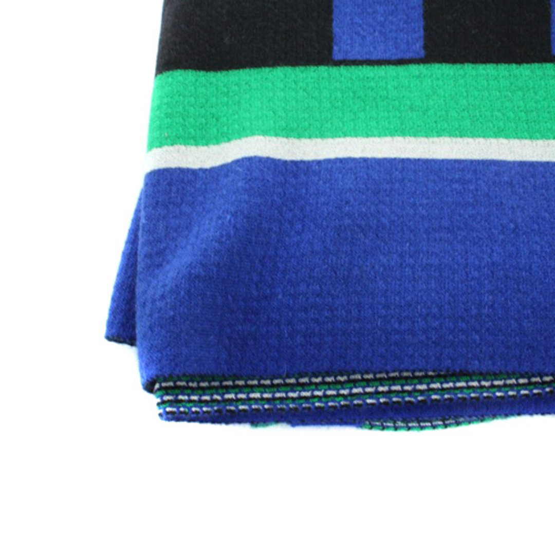 ミュベール ロゴマフラー ストール 総柄 青 ブルー 緑 レディースのファッション小物(ストール/パシュミナ)の商品写真