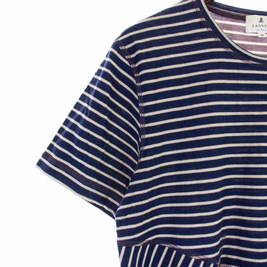 LANVIN en Bleu(ランバンオンブルー)のLANVIN en Bleu Tシャツ カットソー 半袖 ボーダー 48 M 紺 メンズのトップス(Tシャツ/カットソー(半袖/袖なし))の商品写真