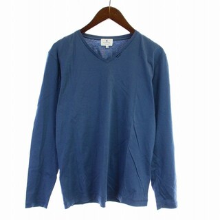 ランバンオンブルー(LANVIN en Bleu)のLANVIN en Bleu Tシャツ カットソー 長袖 48 M 青 ブルー(Tシャツ/カットソー(七分/長袖))