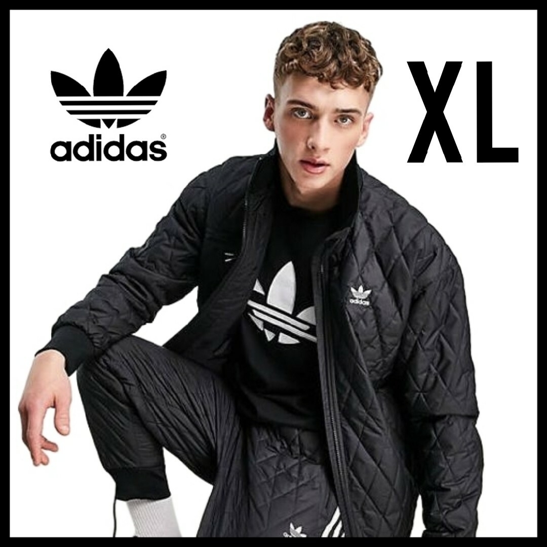 【大きいサイズ】adidas★キルティングジャケット★中綿ジャケット★黒★XL | フリマアプリ ラクマ