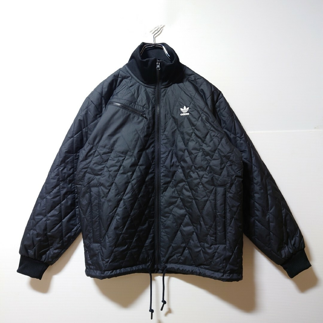 【大きいサイズ】adidas★キルティングジャケット★中綿ジャケット★黒★XL