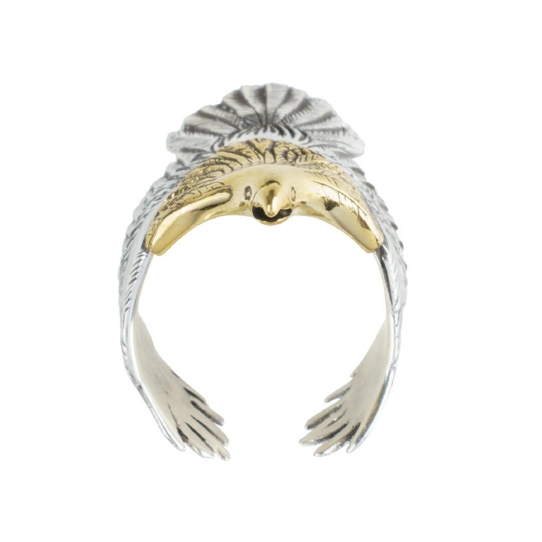 新品　送料無料　鷹　シルバー　リング　ゴールド メンズのアクセサリー(リング(指輪))の商品写真