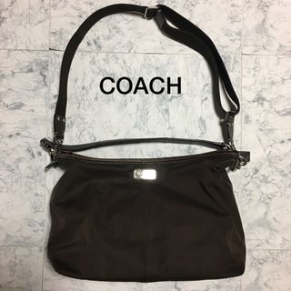 コーチ(COACH)のCOACH ショルダーバッグ　ハンドバッグ　2WAY ダークブラウン(ショルダーバッグ)