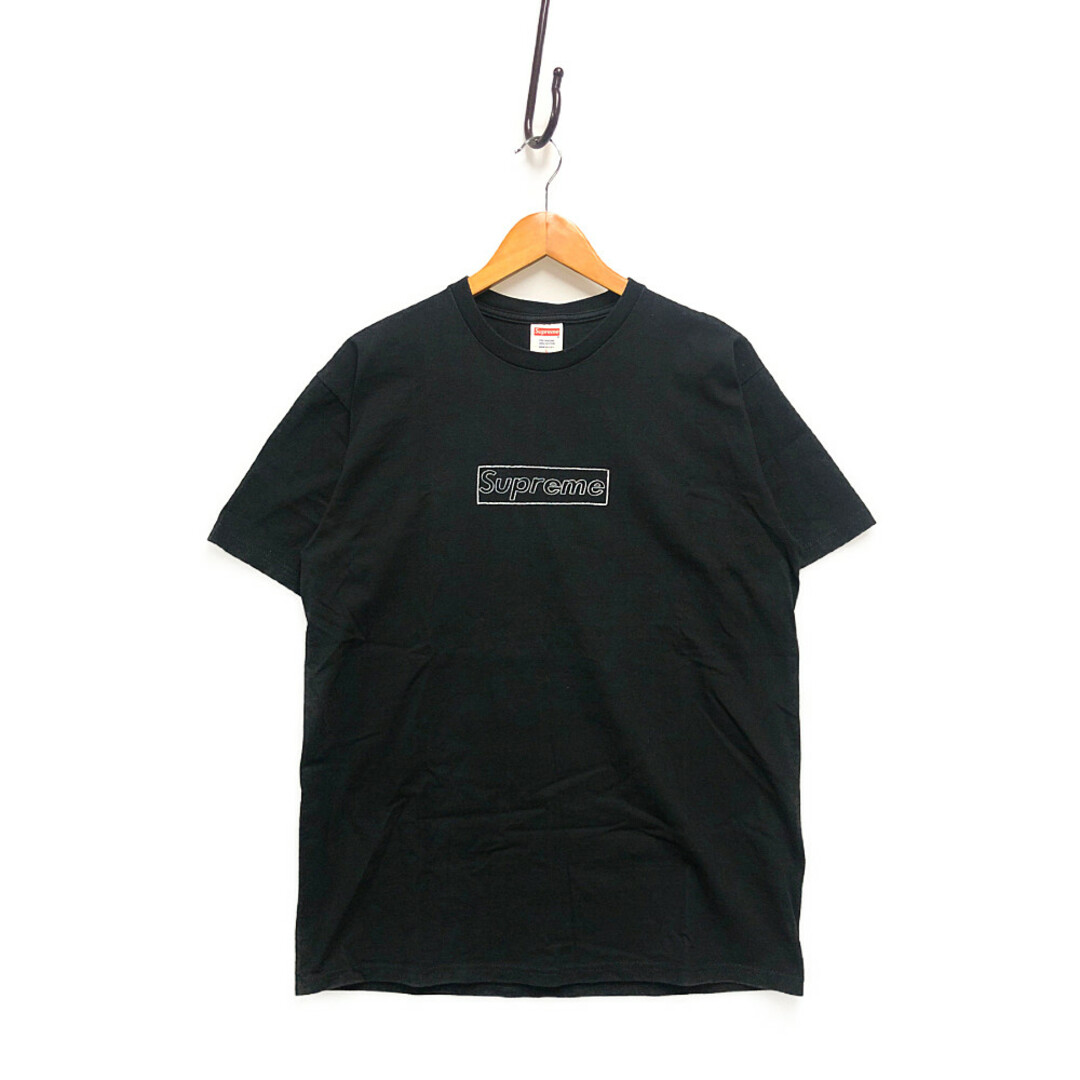 SUPREME シュプリーム KAWS Chalk Box Logo Tee BOXロゴ 半袖Ｔシャツ ブラック サイズL 正規品 / B4704約72cm身幅