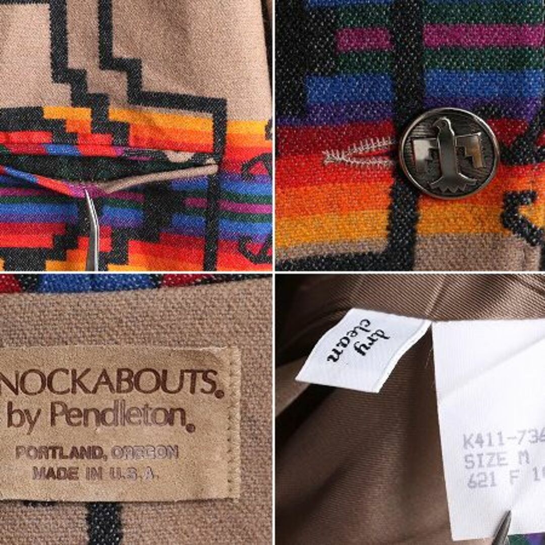 PENDLETON(ペンドルトン)のデッドストック 90s USA製 ペンドルトン ネイティブ テーラード ジャケット レディース M / ブレザー KNOCK ABOUTS PENDLETON ウール 総柄 レディースのジャケット/アウター(テーラードジャケット)の商品写真