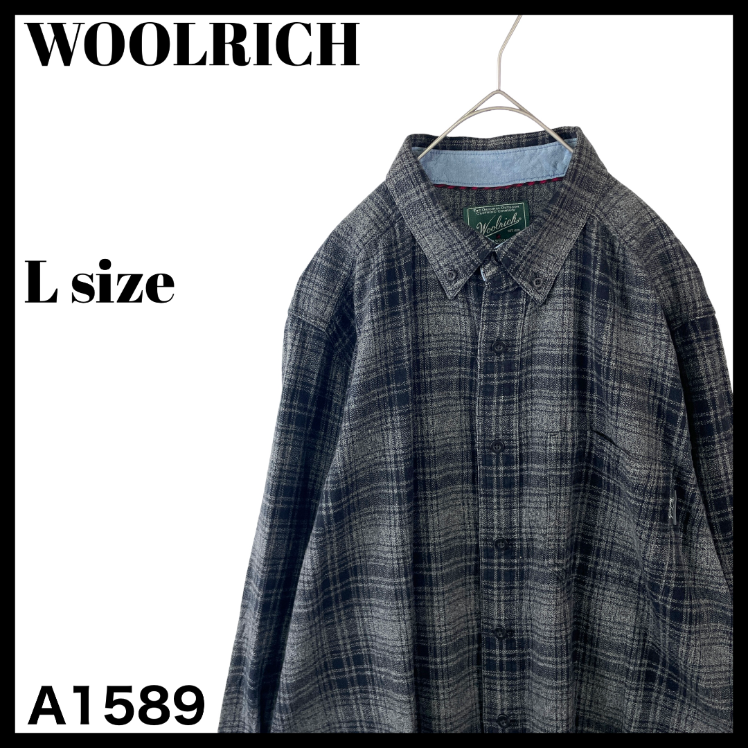 WOOLRICH(ウールリッチ)のUSA古着 ウールリッチ 秋冬 ネルシャツ 長袖シャツ グレー系 チェック L メンズのトップス(シャツ)の商品写真