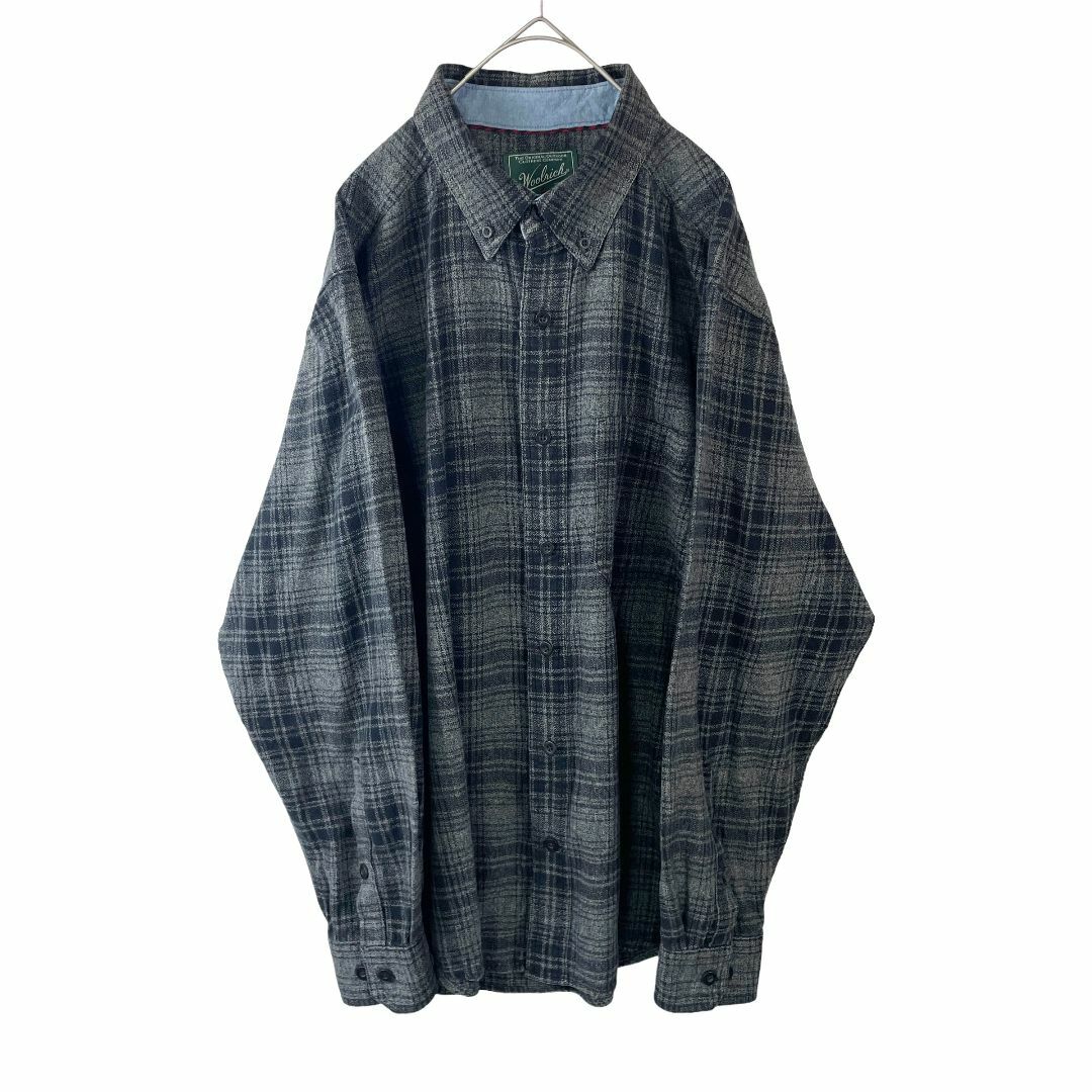 WOOLRICH(ウールリッチ)のUSA古着 ウールリッチ 秋冬 ネルシャツ 長袖シャツ グレー系 チェック L メンズのトップス(シャツ)の商品写真